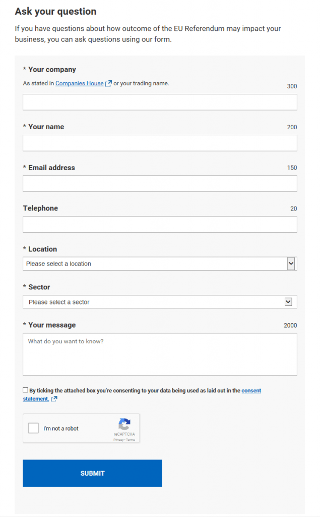 EU Referendum form on mygov.scot