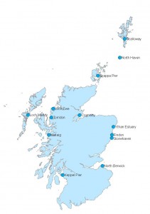 Map of coastal monitoring stations