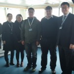 On the bridge of the MPV Jura wth Commanding Officer Ian Craig