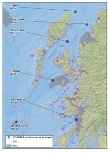 Figure 1: Positions of the moorings to be retrieved and deployed during the Alba na Mara trip 1917A