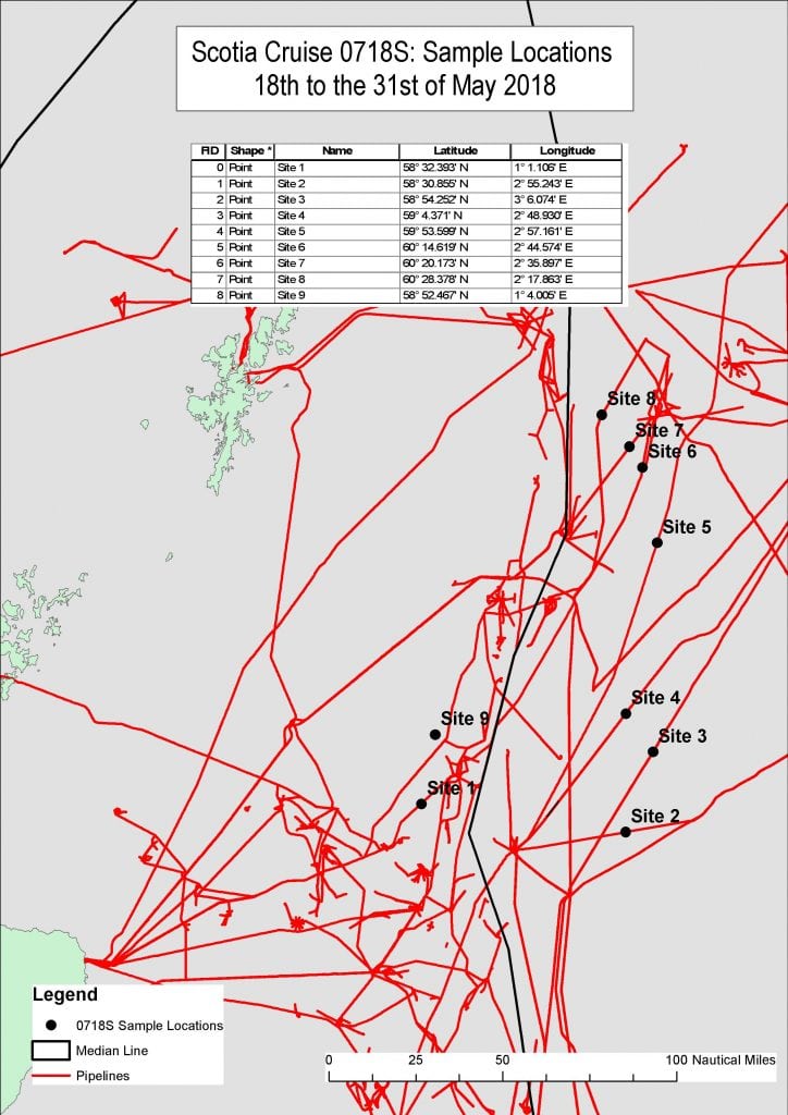 Figure 2 Site locations for 0718S