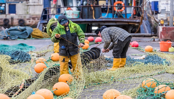 Fishermen working in Peterhead