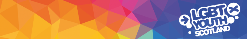 LGBT Youth Scotland logo on coloured background