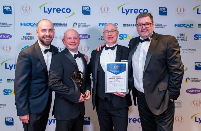 Representatives from Scottish Government and NHS National Services. Winners of the COVID-19 Outstanding Response - Public Sector award. Image - BiP Solutions.