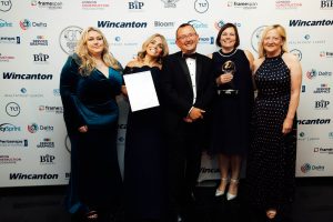 The Scotland Excel team at the ceremony, from left: Stefanie Roberts, Kelly Nugent, Steve Brannagan, Mary Mitchell, Sharon Christie. 