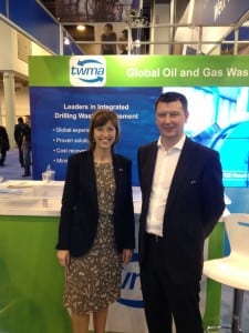 Lena Wilson, Scottish Enterprise Chief Executive at OTC with Robert O'Neil of Aberdeen-based company TWMA